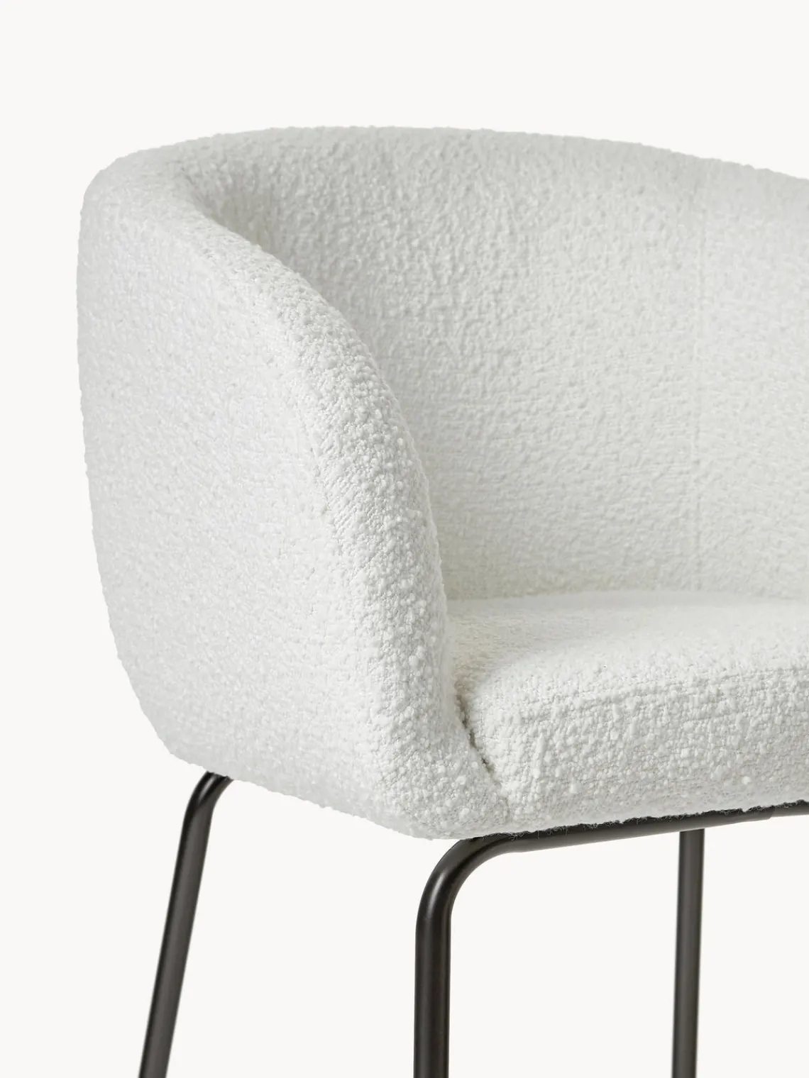 Westwing Collection Sillas con reposabrazos en tejido bouclé Alani, 2 uds
