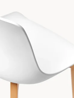 Westwing Collection Sillas de plástico con patas de madera Dave, 2 uds.