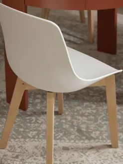 Westwing Collection Sillas de plástico con patas de madera Dave, 2 uds.