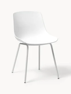 Westwing Collection Sillas de plástico con patas de metal Joe, 2 uds.^ Sillas