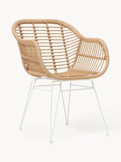 Westwing Collection Sillas de polirratán con reposabrazos Costa, 2 uds.