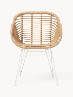 Westwing Collection Sillas de polirratán con reposabrazos Costa, 2 uds.