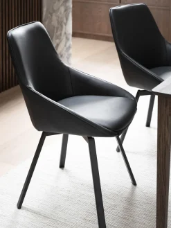 Rowico Home Sillas giratorias de cuero Alison, 2 uds.^ Sillas