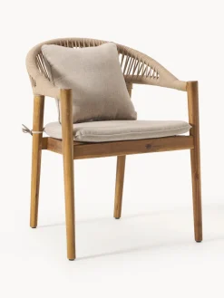 Westwing Collection Sillas para exterior de madera de acacia Marc, 2 uds.