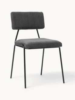 Westwing Collection Sillas tapizadas en pana Mats, 2 uds.