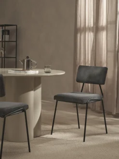 Westwing Collection Sillas tapizadas en pana Mats, 2 uds.