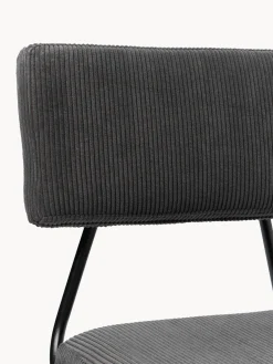 Westwing Collection Sillas tapizadas en pana Mats, 2 uds.