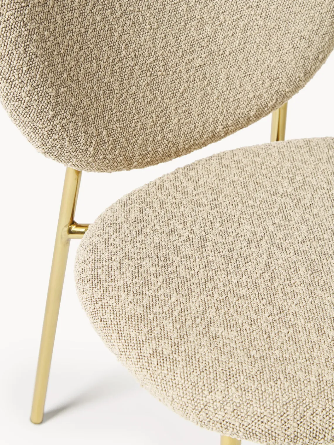 Westwing Collection Sillas tapizadas en tejido bouclé Ulrica, 2 uds.