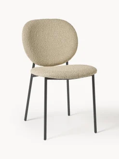 Westwing Collection Sillas tapizadas en tejido bouclé Ulrica, 2 uds.