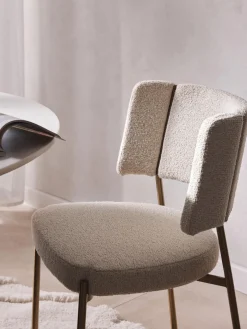 Westwing Collection Sillas tapizadas en tejido bouclé Samantha, 2 uds.^ Sillas