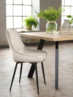 Rowico Home Sillas tapizadas en terciopelo Sierra, 2 uds.