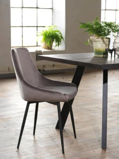 Rowico Home Sillas tapizadas en terciopelo Sierra, 2 uds.^ Sillas