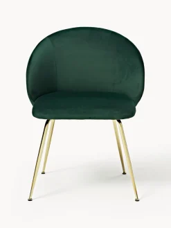 Westwing Collection Sillas tapizadas en terciopelo Luisa, 2 uds.