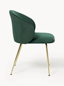 Westwing Collection Sillas tapizadas en terciopelo Luisa, 2 uds.