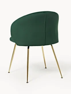 Westwing Collection Sillas tapizadas en terciopelo Luisa, 2 uds.