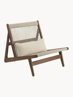 GUBI Sillón artesanal de madera de nogal con cojín de asiento MR01 Initial^ Sillones Pequeños|Sillones