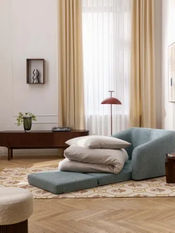 Westwing Collection Sillón cama en tejido bouclé Eliot