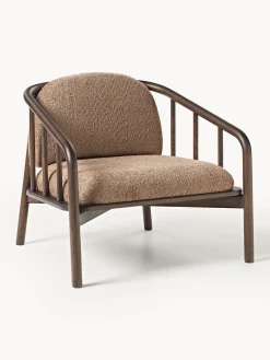Westwing Collection Sillón de madera de fresno con tapizado de borreguillo Balin^ Sillones Pequeños|Sillones