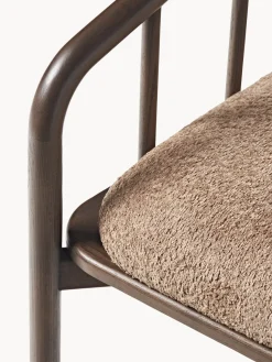 Westwing Collection Sillón de madera de fresno con tapizado de borreguillo Balin^ Sillones Pequeños|Sillones