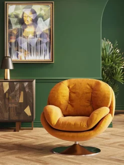 Kare Design Sillón giratorio de terciopelo Cosy^ Sillones Pequeños|Sillones