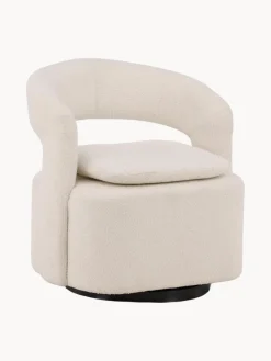 Venture Design Sillón giratorio en tejido bouclé Laurel