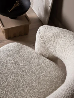 Venture Design Sillón giratorio en tejido bouclé Laurel