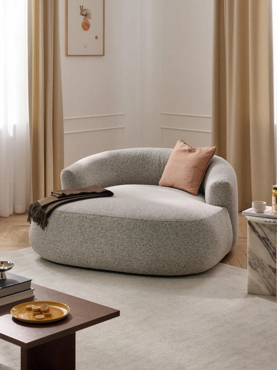 Westwing Collection Sillón grande en tejido bouclé Sofia^ Butacas|Sillones