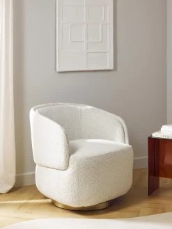 Westwing Collection Sillón tapizado en tejido bouclé Irene