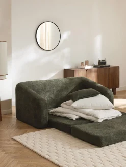 Westwing Collection Sofá cama de borreguillo bouclé Eliot (2 plazas)^ Sofás Cama|Sofás