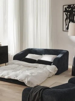 Westwing Collection Sofá cama de borreguillo bouclé Eliot (2 plazas)^ Sofás Cama|Sofás