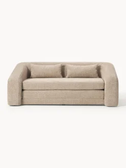 Westwing Collection Sofá cama de borreguillo bouclé Eliot (2 plazas)
