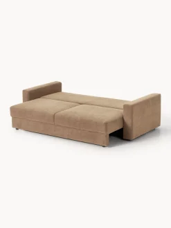 Westwing Collection Sofá cama de terciopelo Tasha (3 plazas), con espacio de almacenamiento