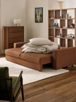 Westwing Collection Sofá cama en tejido bouclé Tasha (3 plazas), con espacio de almacenamiento^ Sofás Cama|Sofás