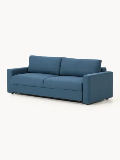 Westwing Collection Sofá cama en tejido bouclé Tasha (3 plazas), con espacio de almacenamiento