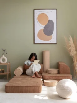 Wigiwama Sofá cama infantil modular de pana Sugar^Niños Decoración Infantil|Puf Infantiles