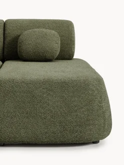 Westwing Collection Sofá cama rinconera de borreguillo con espacio de almacenamiento Pao