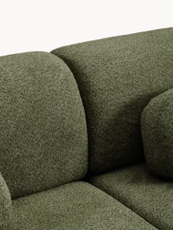 Westwing Collection Sofá cama rinconera de borreguillo con espacio de almacenamiento Pao