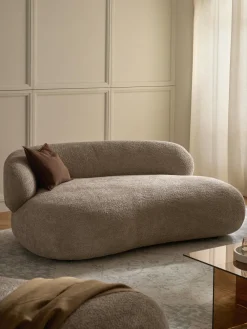 Westwing Collection Sofá de borreguillo bouclé Alba (2 plazas)