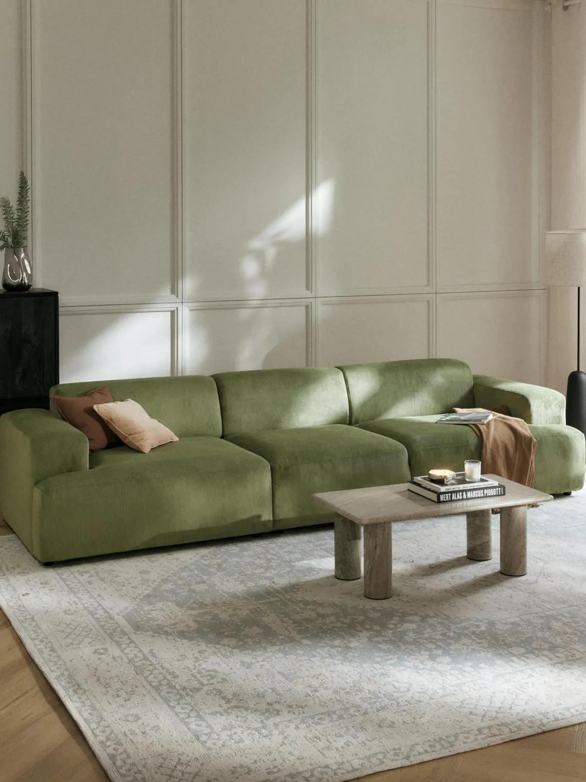 Westwing Collection Sofá de pana Melva (4 plazas)