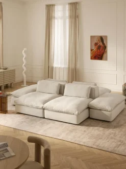 Westwing Collection Sofá lounge modular con reposapiés Felix^ Sofás 4 Plazas