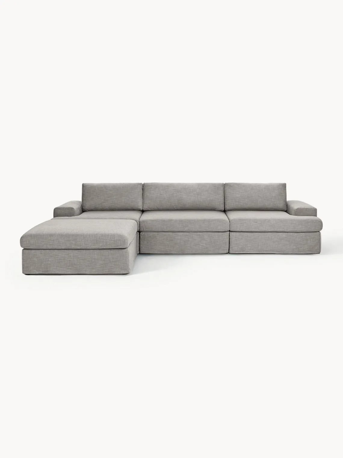 Westwing Collection Sofá modular con reposapiés izquierdo/derecho Russell (4 plazas), desenfundable