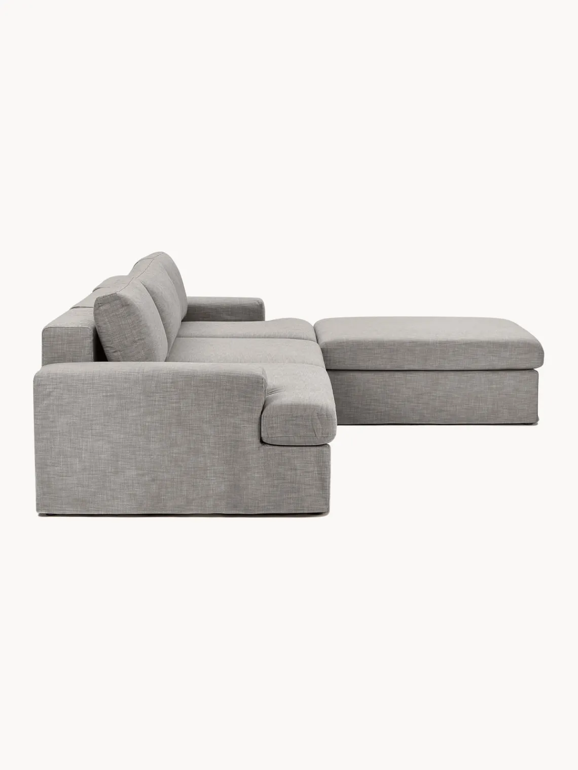 Westwing Collection Sofá modular con reposapiés izquierdo/derecho Russell (4 plazas), desenfundable