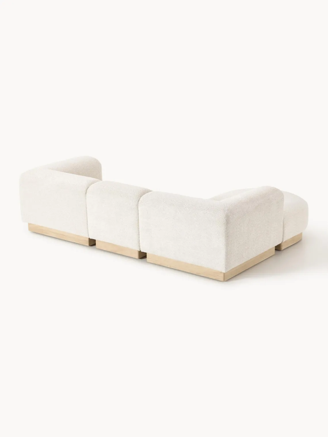 Westwing Collection Sofá modular con reposapiés de borreguillo bouclé Natalie (3 plazas)