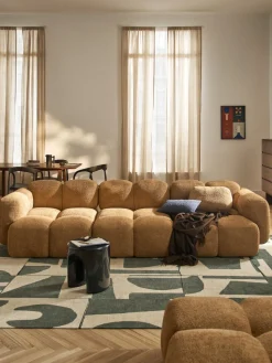 Westwing Collection Sofá modular de borreguillo bouclé Tayla (4 plazas)