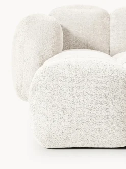 Westwing Collection Sofá modular de borreguillo bouclé con reposapiés Tayla (3 plazas)