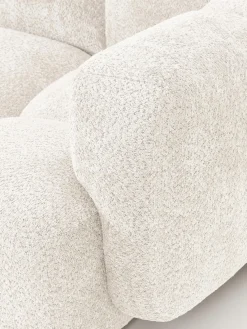 Westwing Collection Sofá modular de borreguillo bouclé con reposapiés Tayla (3 plazas)