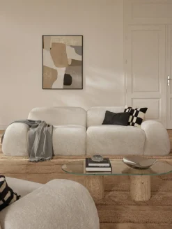 Westwing Collection Sofá modular de borreguillo bouclé Wolke (3 plazas)