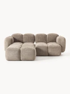 Westwing Collection Sofá modular de borreguillo bouclé con reposapiés Tayla (3 plazas)^ Sofás Rinconeras|Sofás