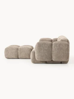 Westwing Collection Sofá modular de borreguillo bouclé con reposapiés Tayla (3 plazas)^ Sofás Rinconeras|Sofás