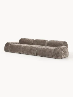 Westwing Collection Sofá modular de borreguillo bouclé Wolke (4 plazas)